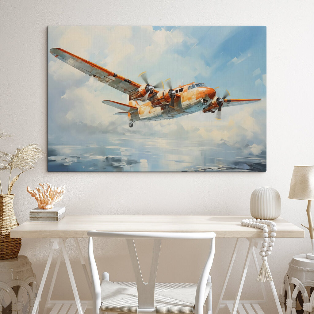 Aereo tra nuvole dipinte — ambiente 2
