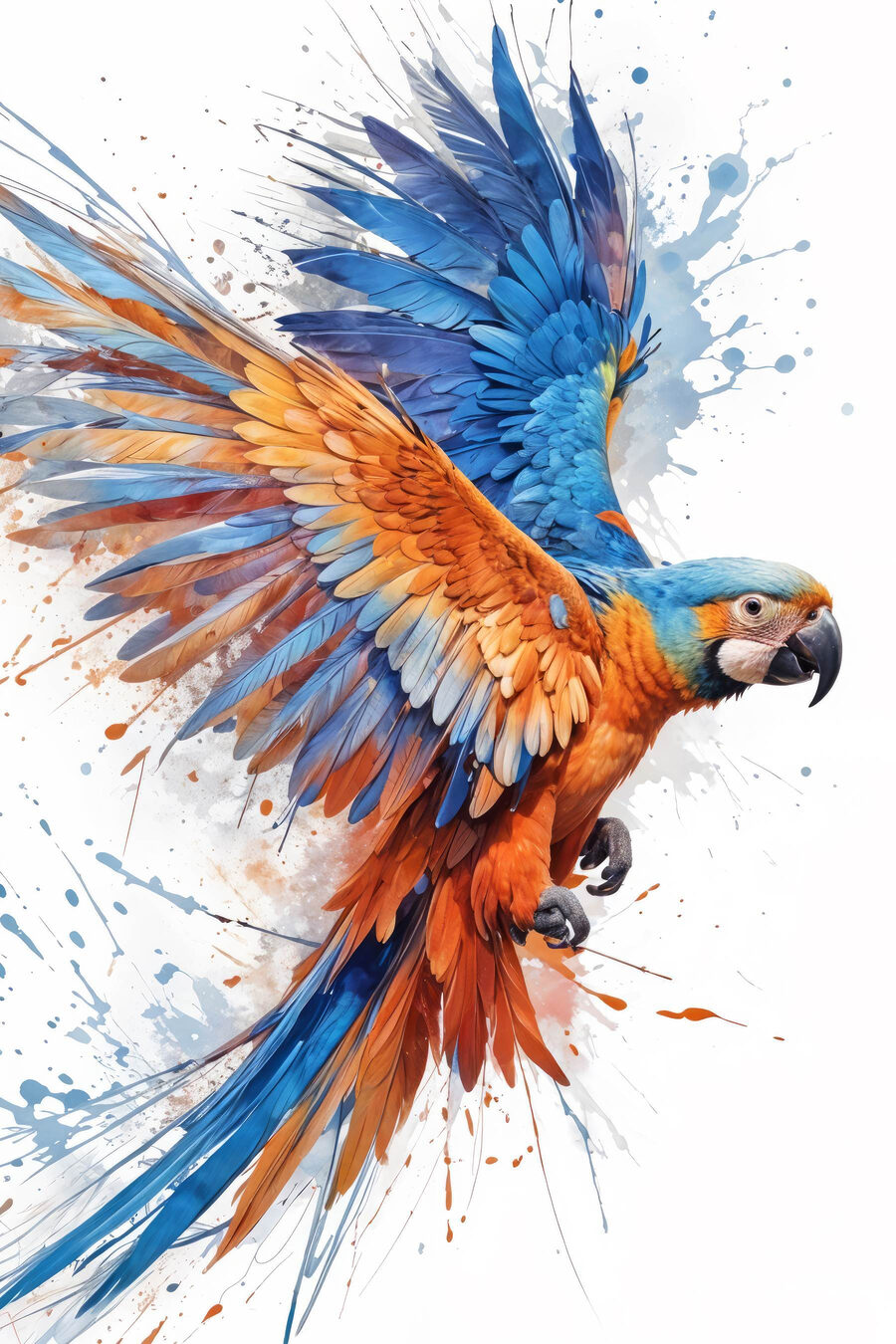 Ara in volo — design completo