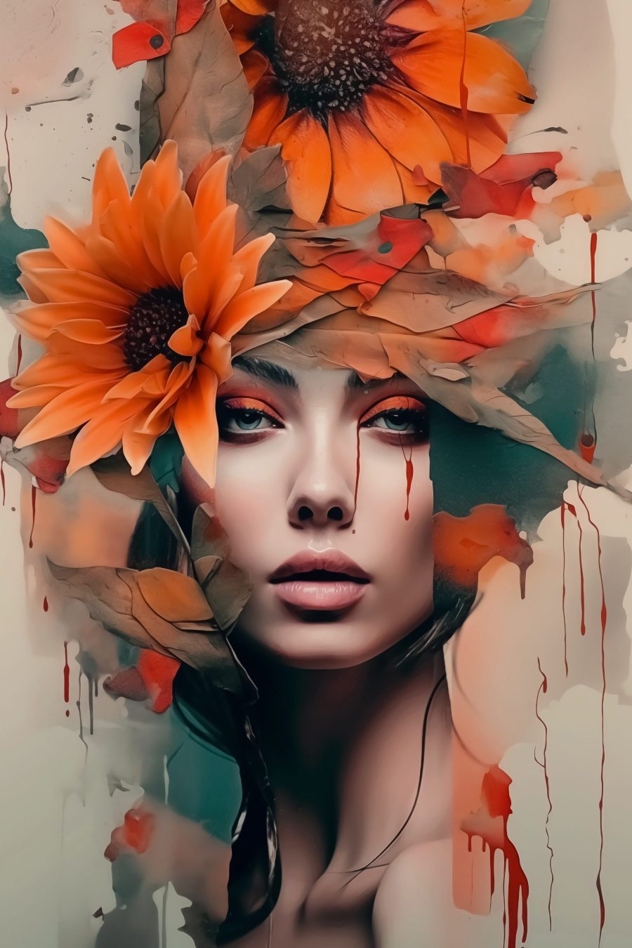 Sguardo e fiori d’autunno — design completo