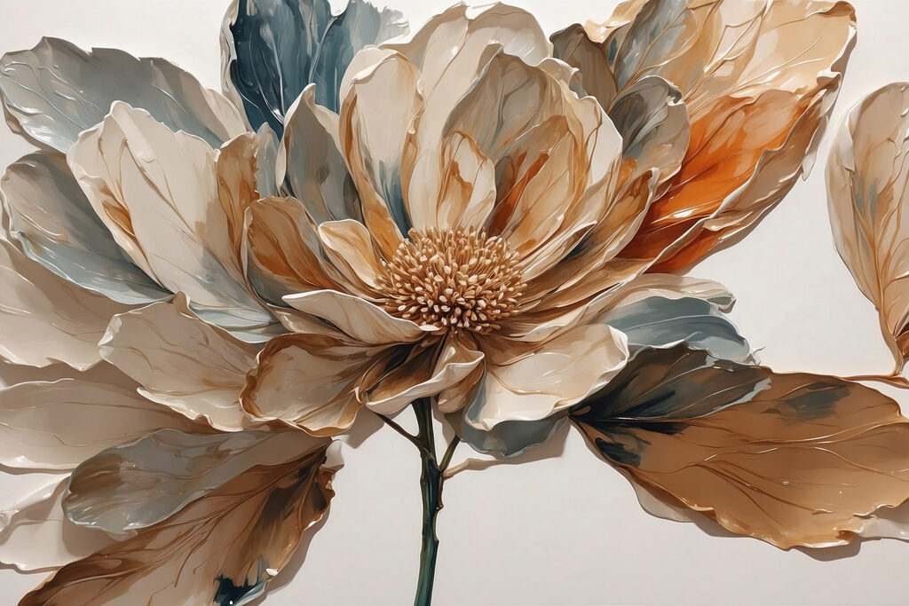 Fiore in toni terrosi — design completo