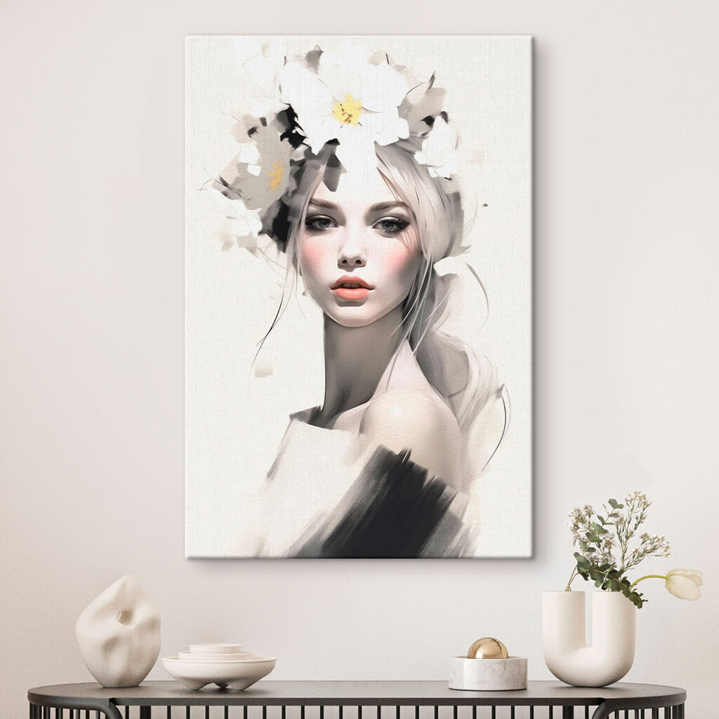 Ritratto sotto fiori bianchi — ambiente 1