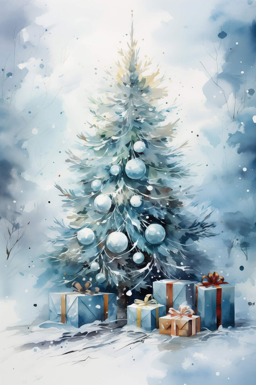 Albero di Natale azzurro — design completo