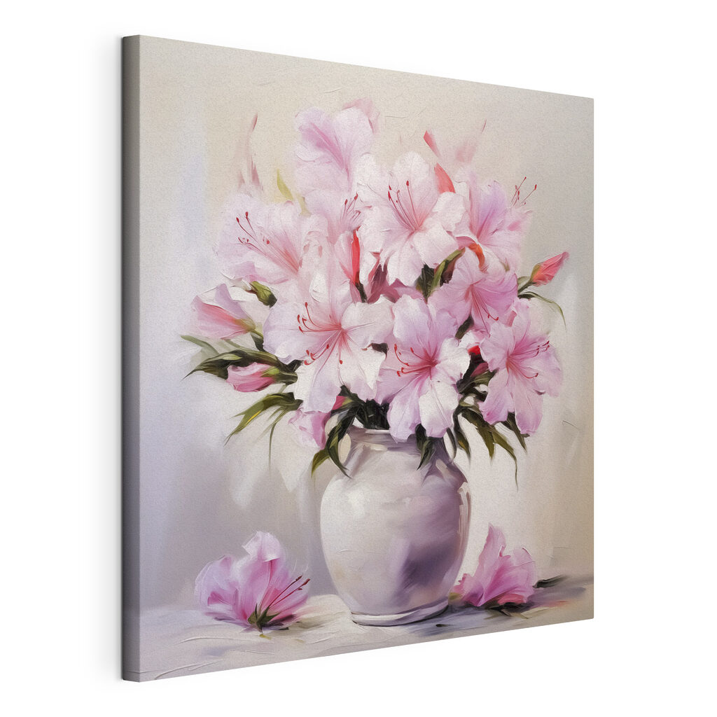 Fiori rosa, vaso lilla — vista del prodotto