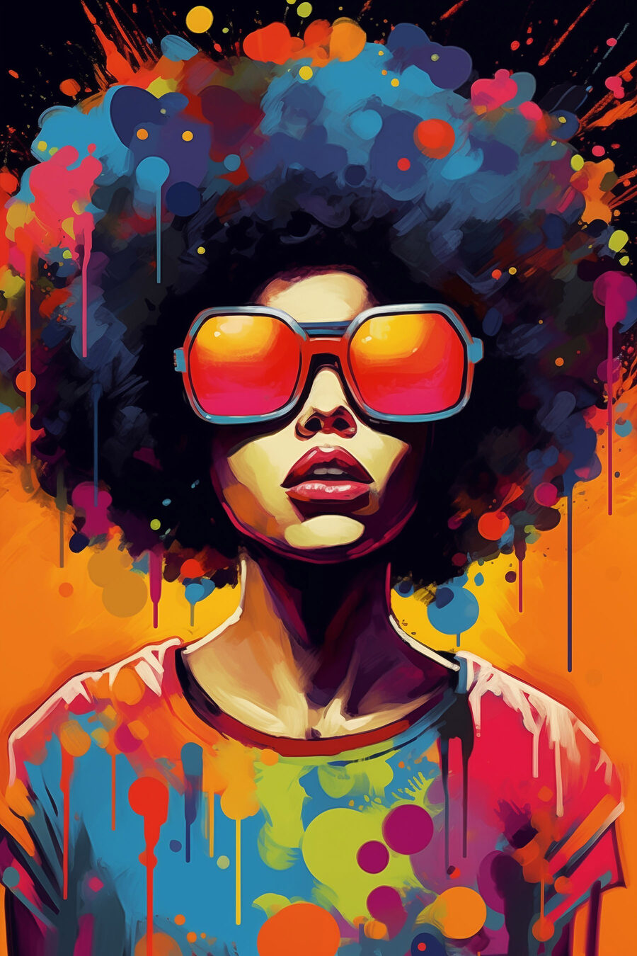 Ritratto pop colorato — design completo