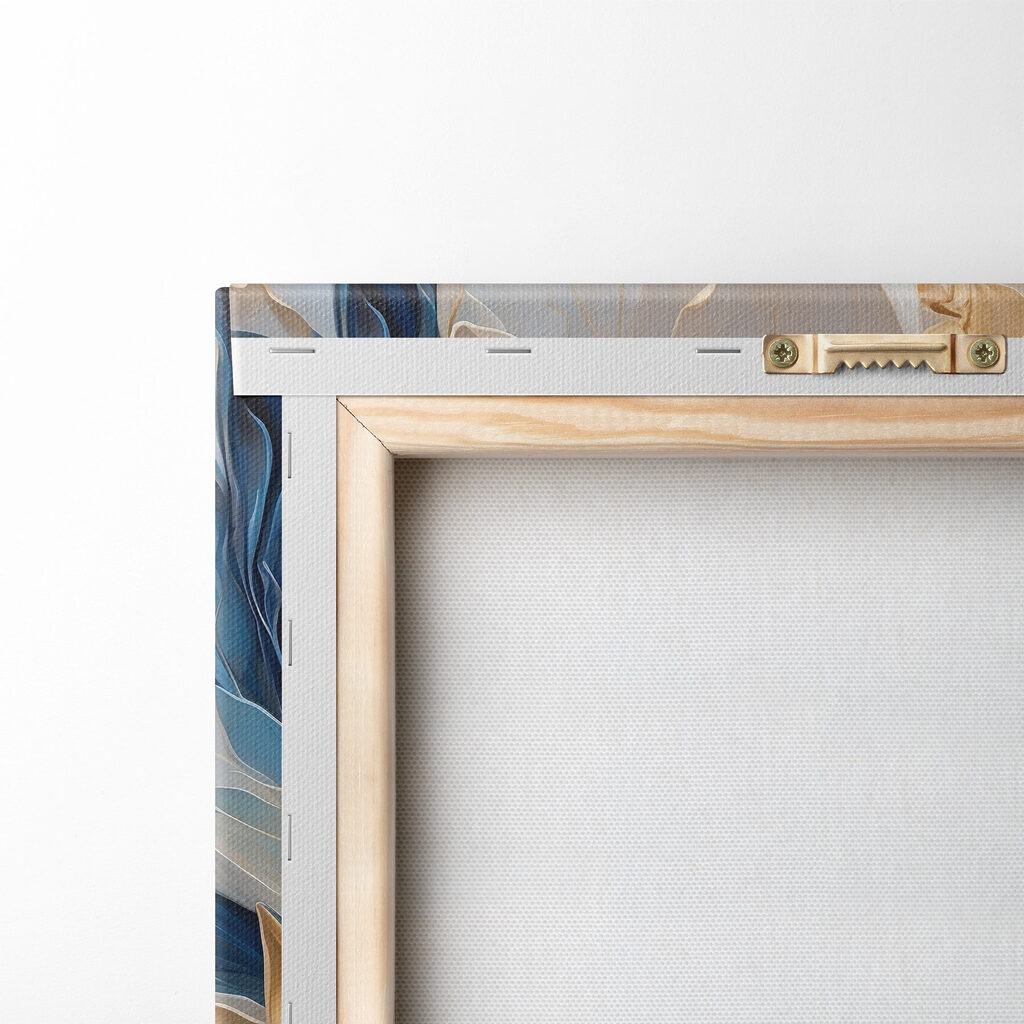 Fiore tra pieghe blu — retro
