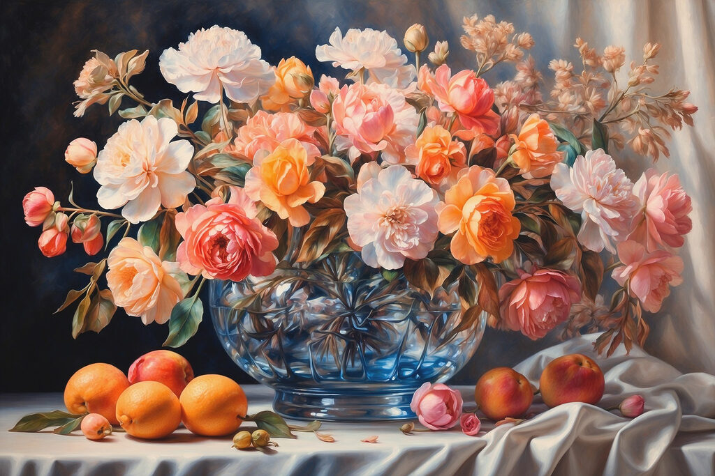 Fiori e frutta arancio — design completo