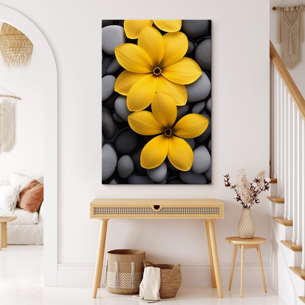 Fiori gialli tra ciottoli — ambiente 2