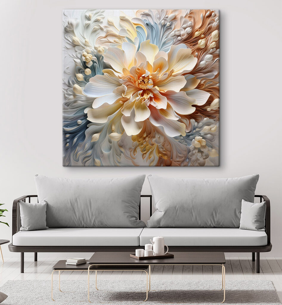 Fiore tra linee ondulate — ambiente 2