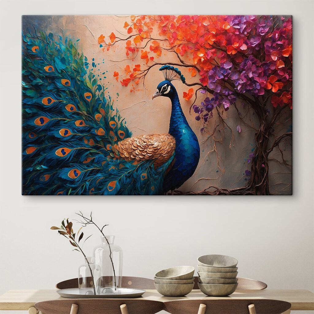 Pavone sul ramo fiorito — ambiente 3