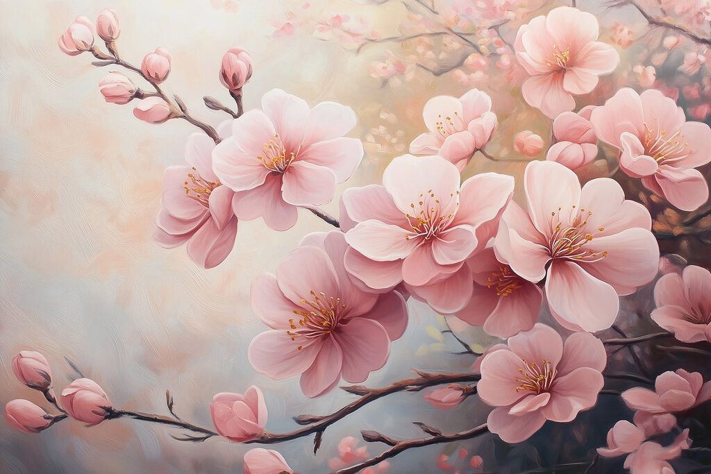 Fiori rosa che sbocciano — design completo