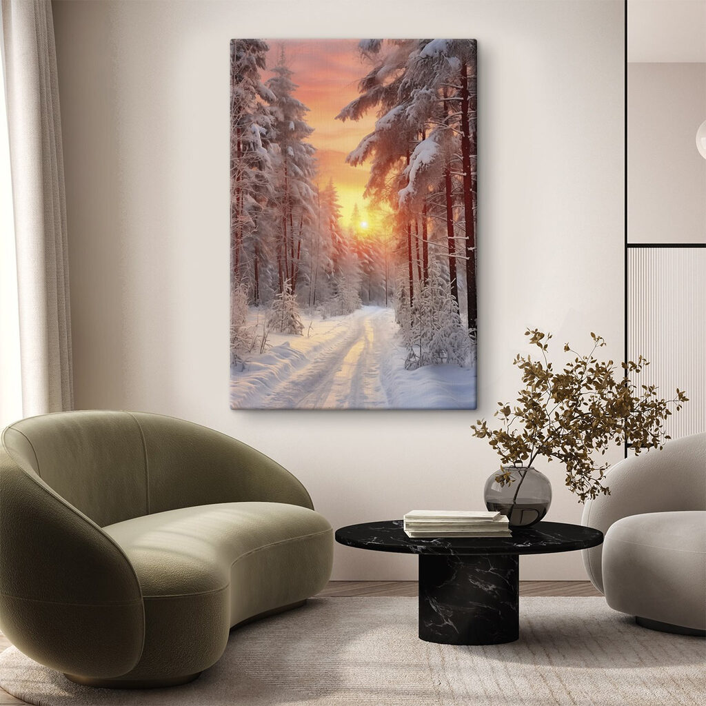 Cielo rosa sulla neve — ambiente 1