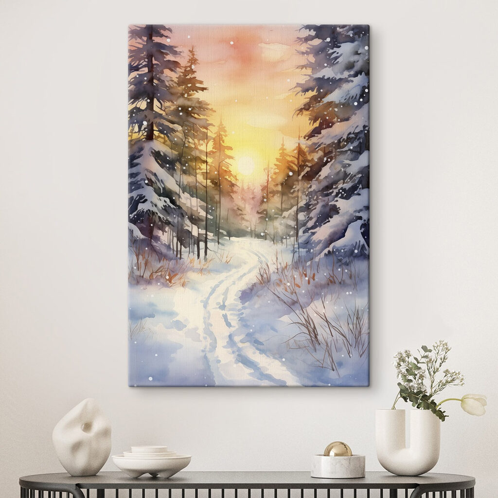 Sentiero innevato dorato — ambiente 1