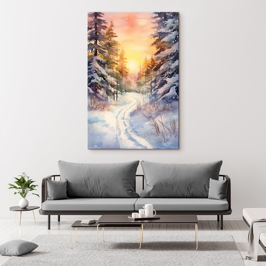 Sentiero innevato dorato — ambiente 2