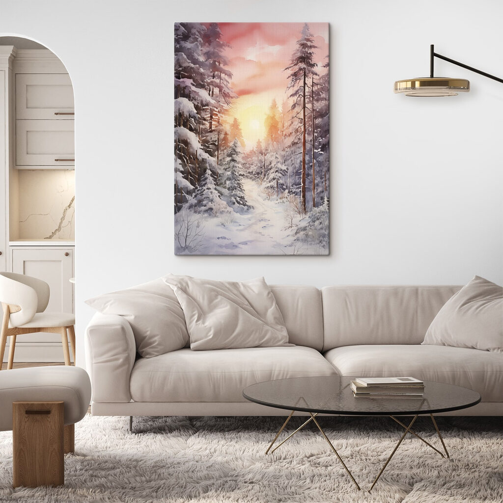 Pini nel rosa d’inverno — ambiente 1