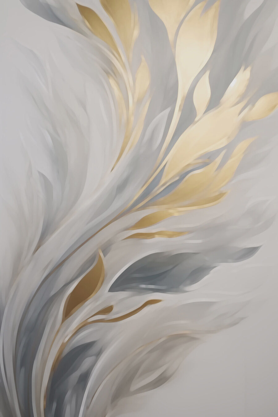 Foglie d’oro su grigio — design completo