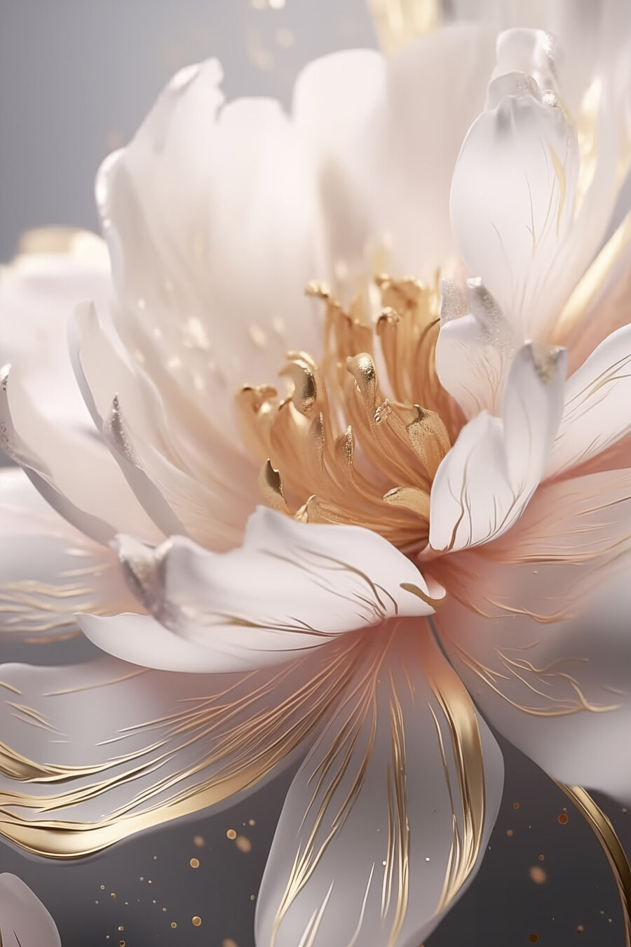 Fiore lucido e dorato — design completo