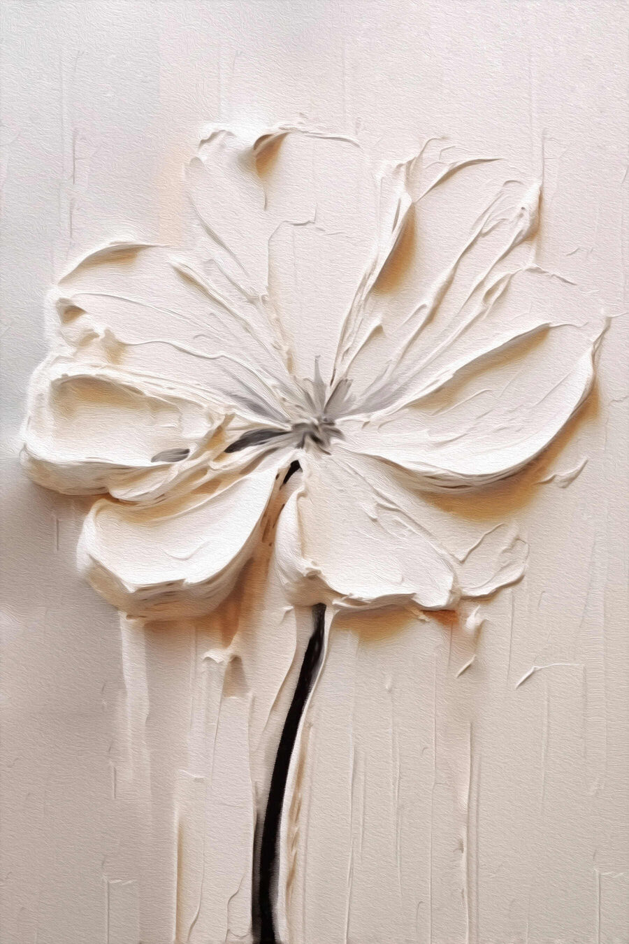 Fiore bianco su stelo — design completo