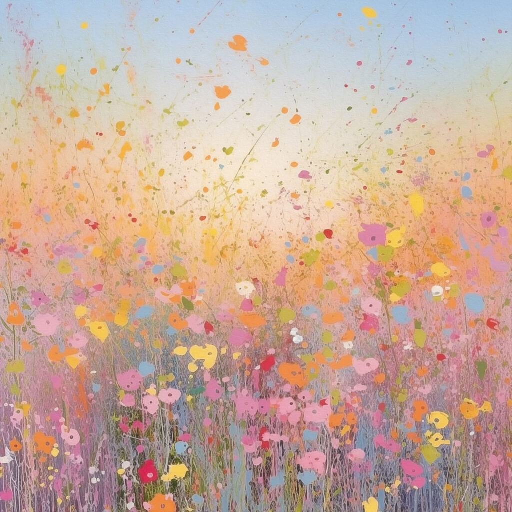 Fiori di campo, spruzzi — design completo