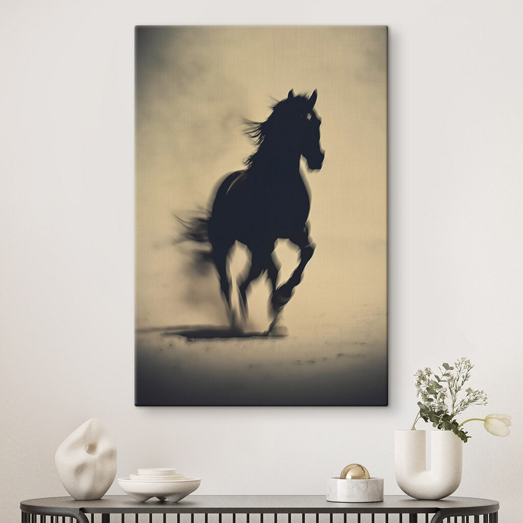 Cavallo come ombra in un ambiente
