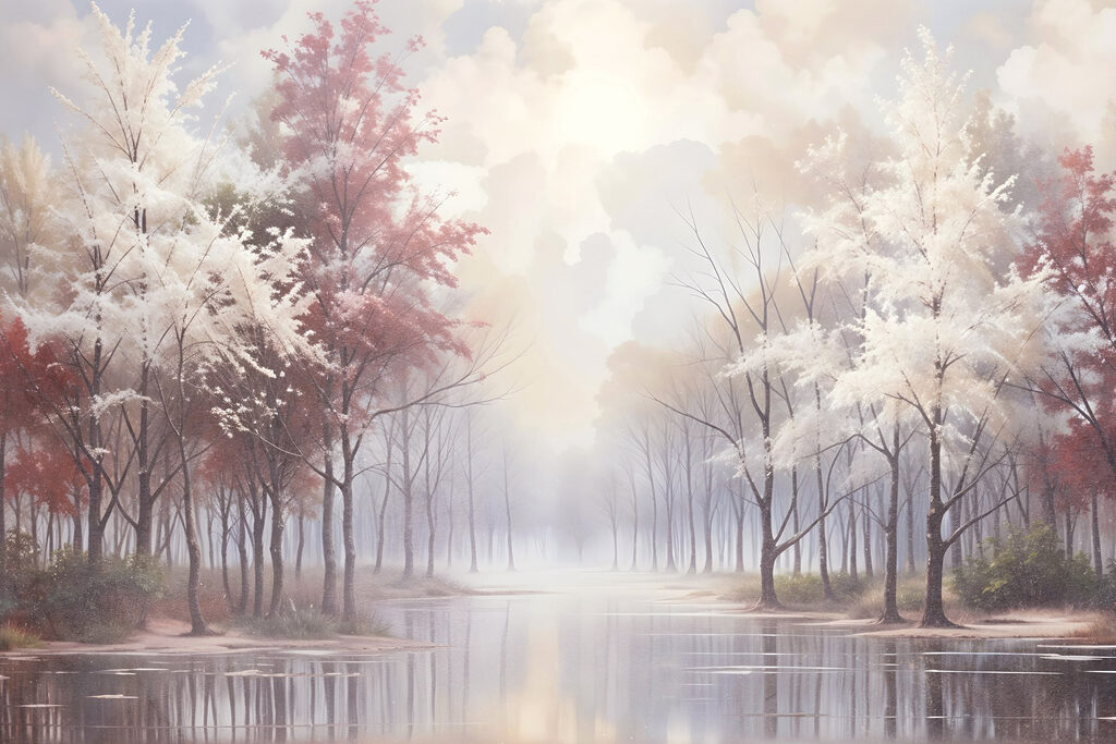 Viale di alberi rosa — design completo
