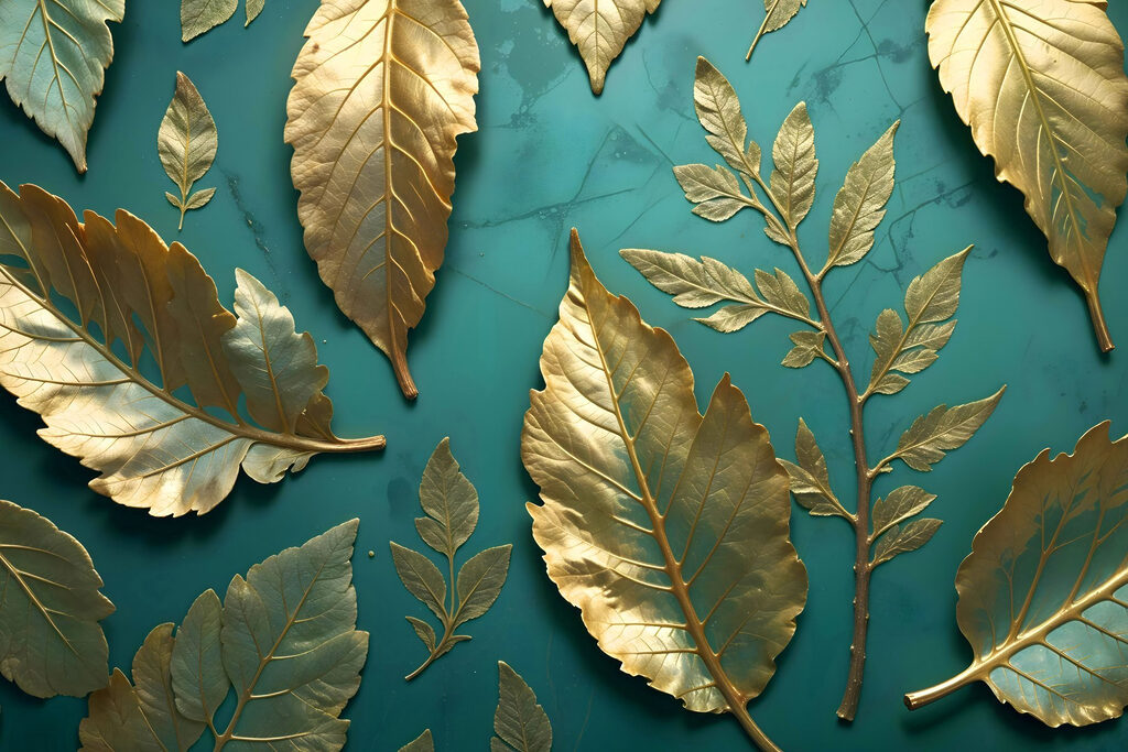 Caduta d’oro su turchese — design completo