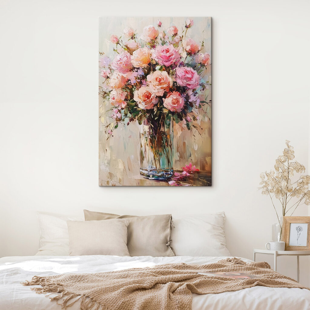 Rose in pennellate leggere in un ambiente
