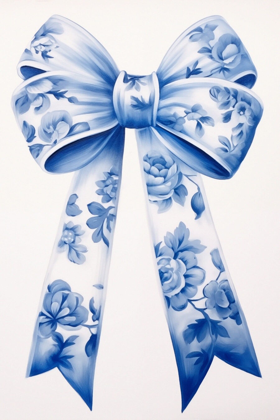 Fiocco con fiori blu — design completo