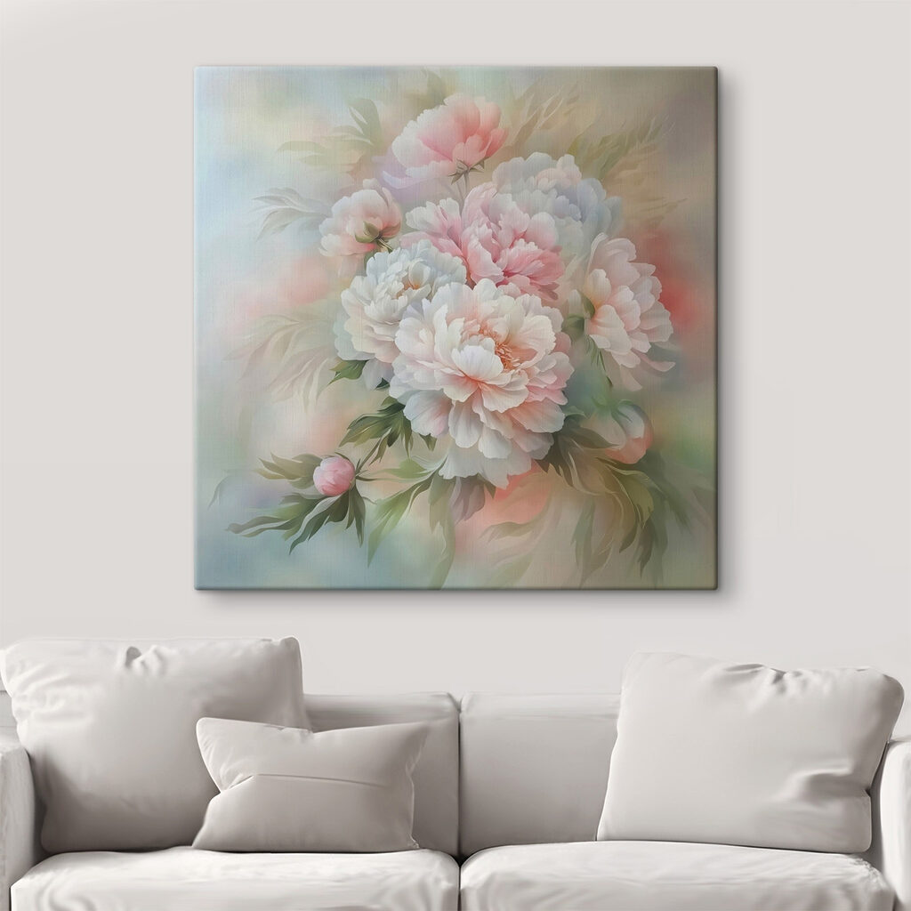 Peonie nelle tinte pastello — ambiente 1