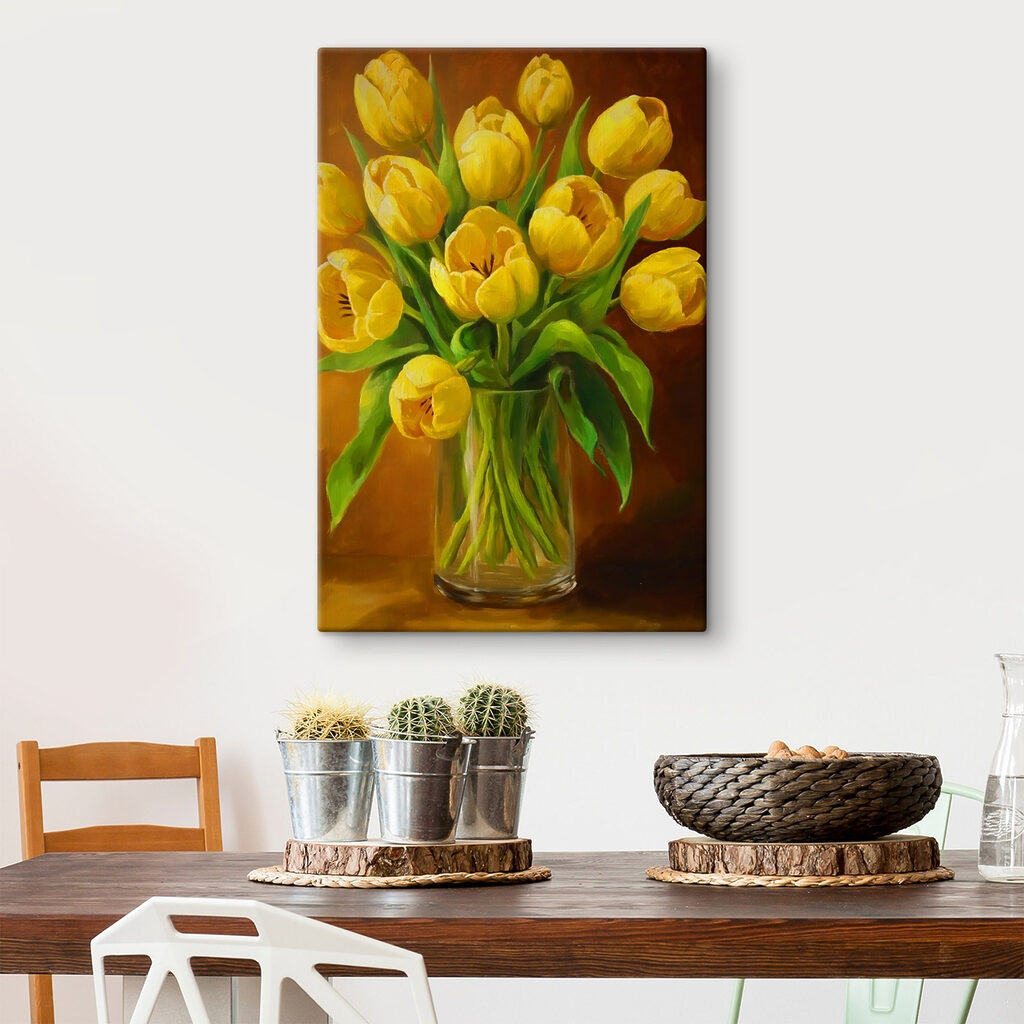 Tulipani gialli su marrone — ambiente 1