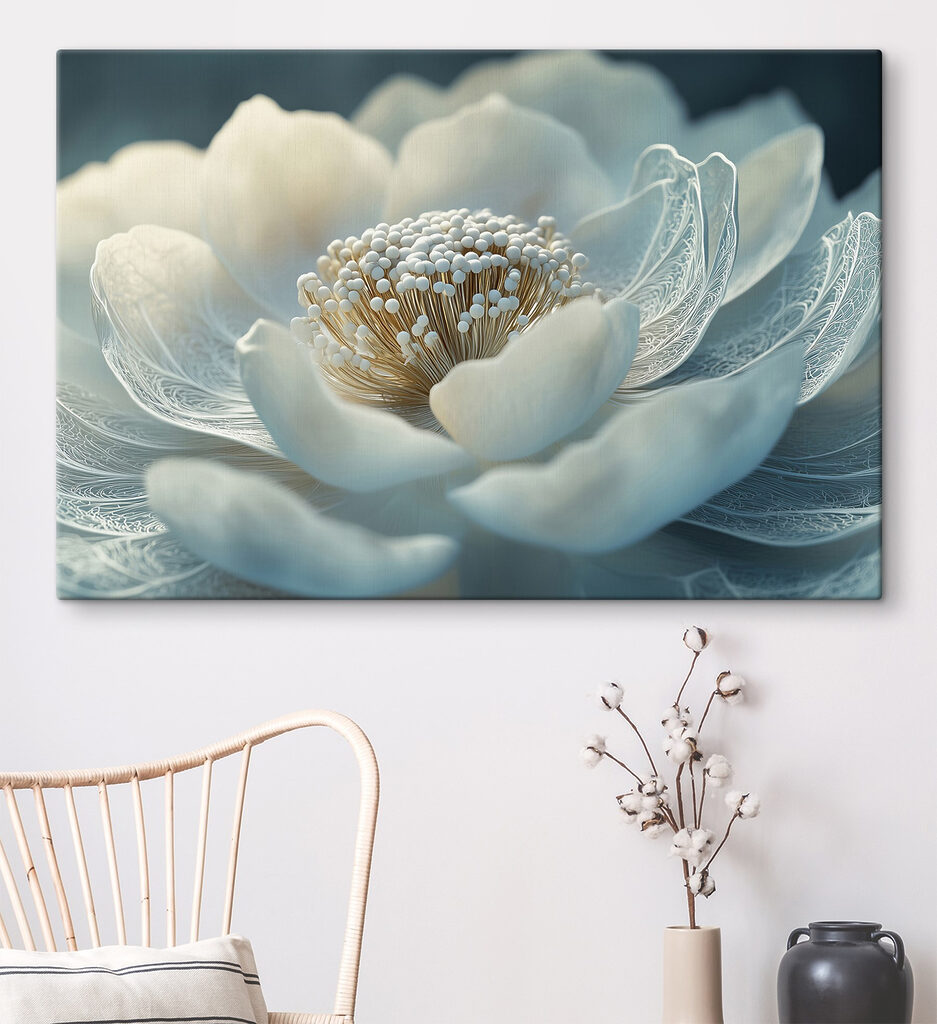 Fiore bianco, nervature sottili — ambiente 1