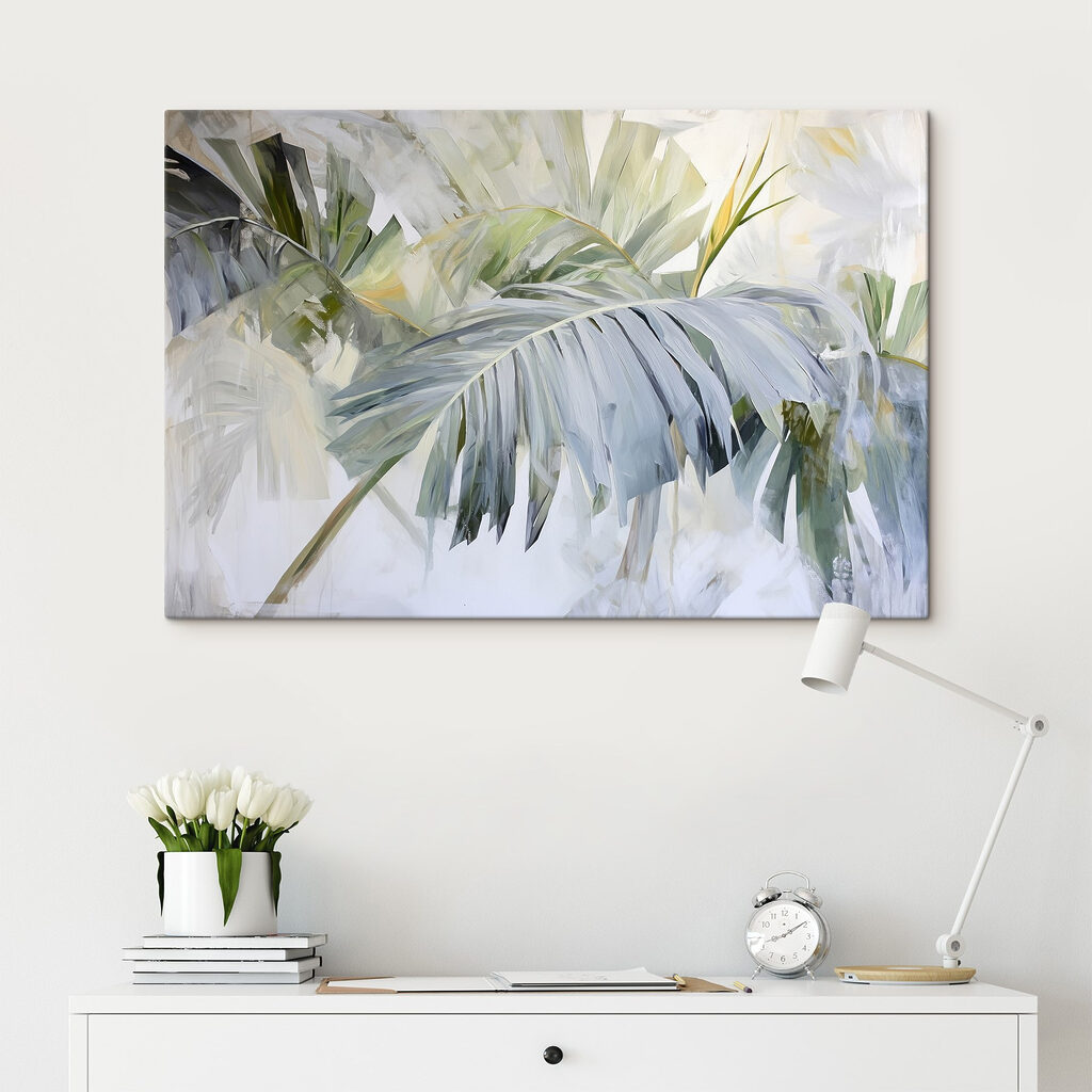 Palme a pennellate chiare — ambiente 3