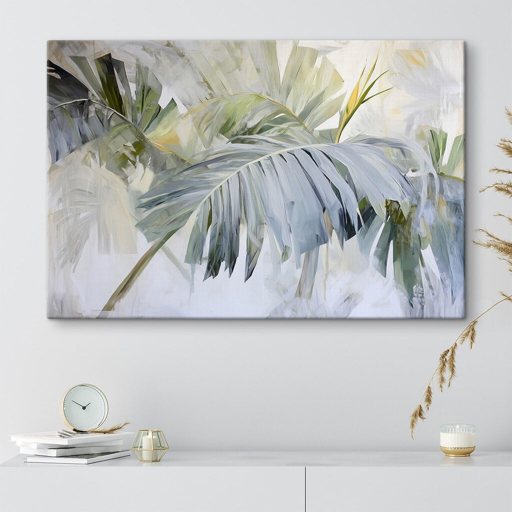 Palme a pennellate chiare — ambiente 1