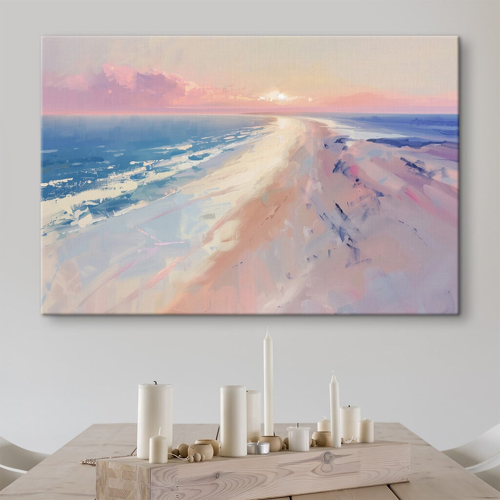 Spiaggia pastello al tramonto — ambiente 1
