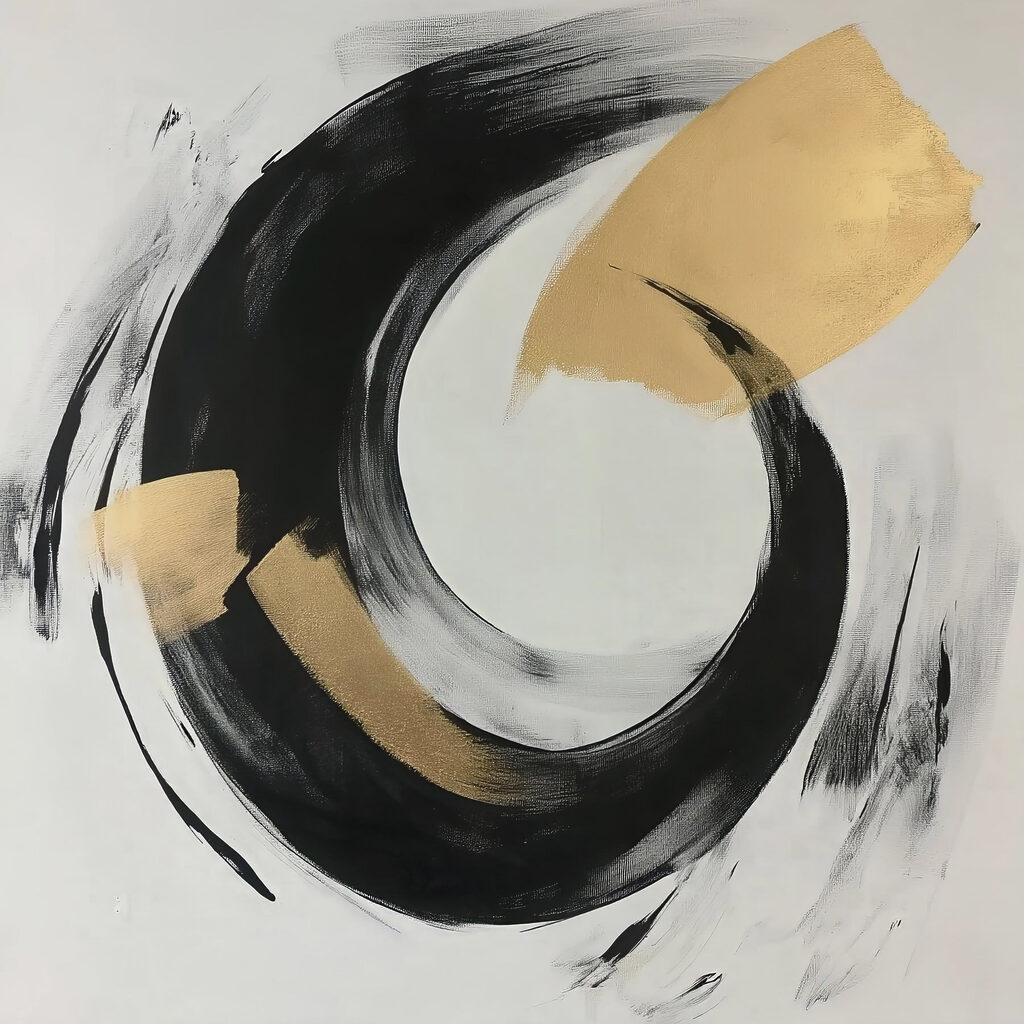Cerchio nero e oro — design completo