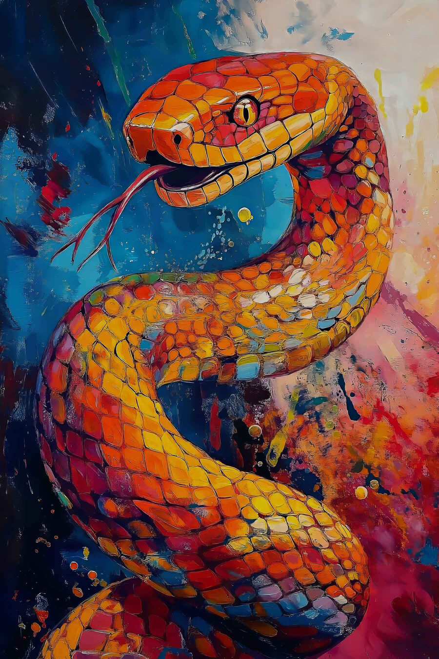 Serpente tra i colori — design completo