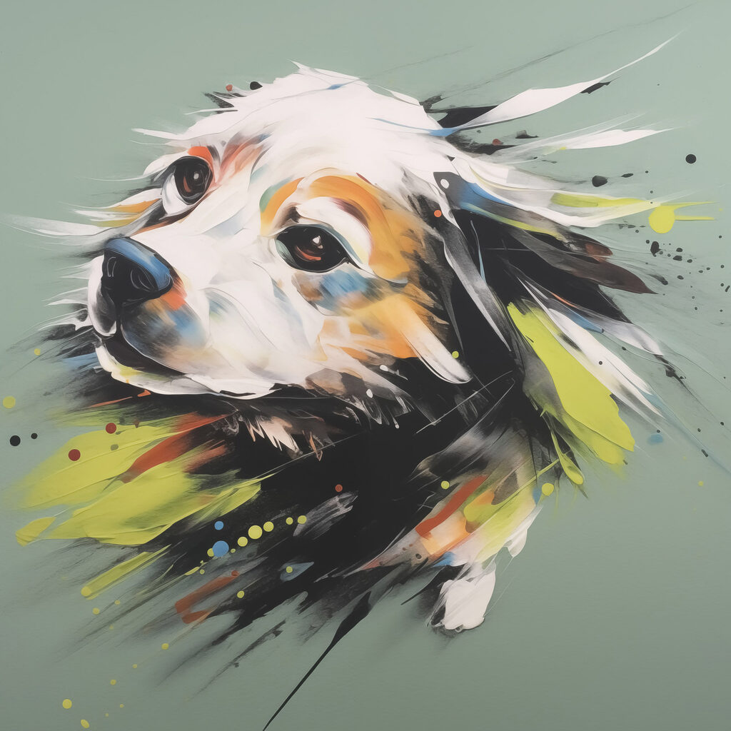 Cane tra gli spruzzi — design completo