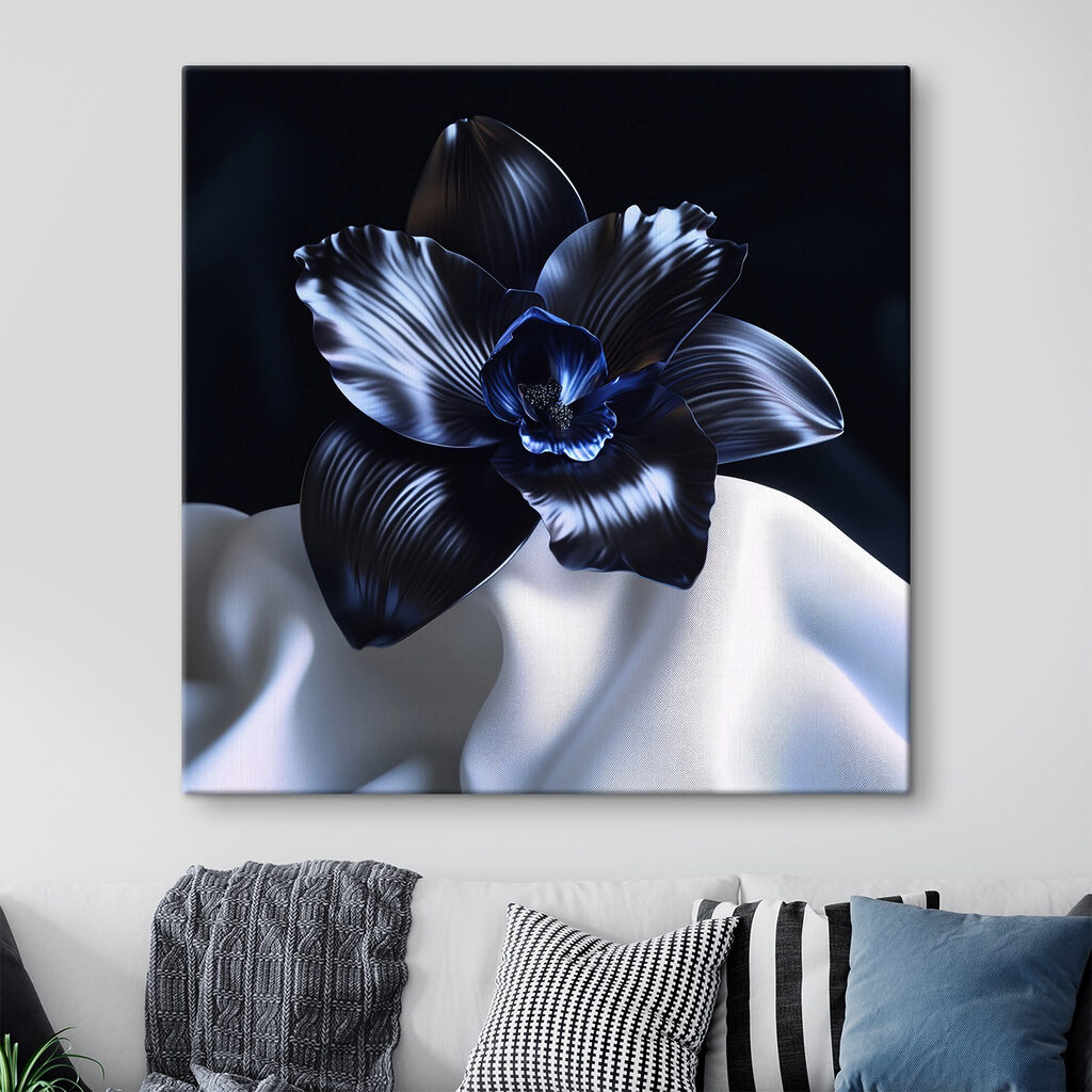 Orchidea su pieghe bianche — ambiente 1