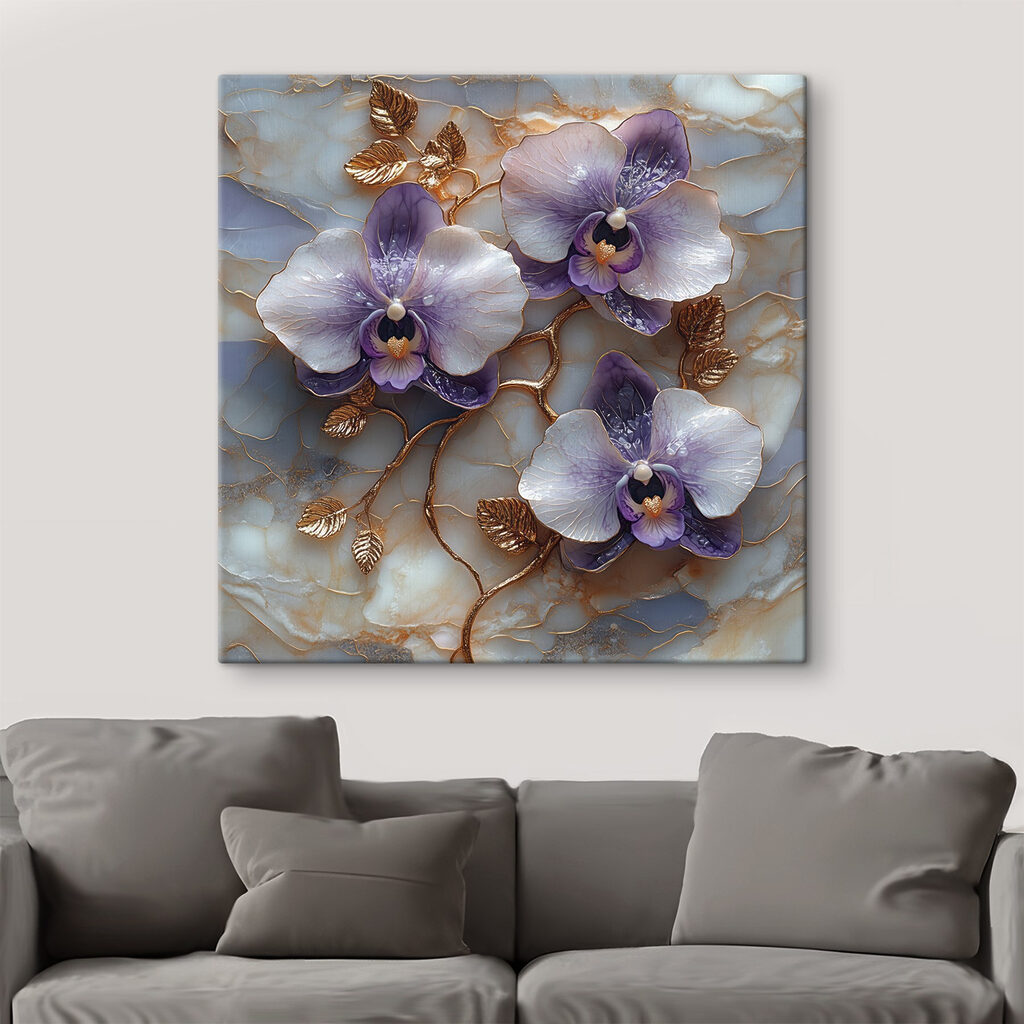 Orchidee viola e oro — ambiente 2