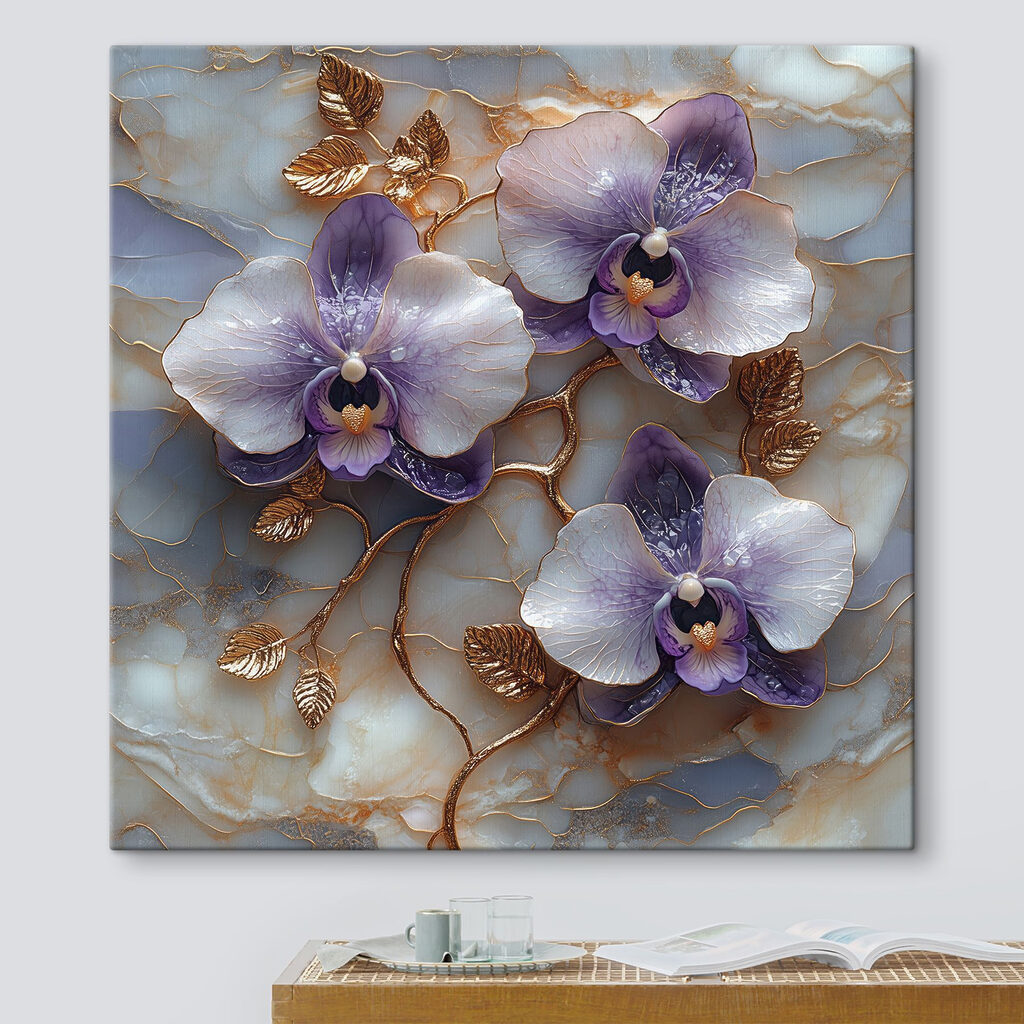 Orchidee viola e oro — ambiente 3