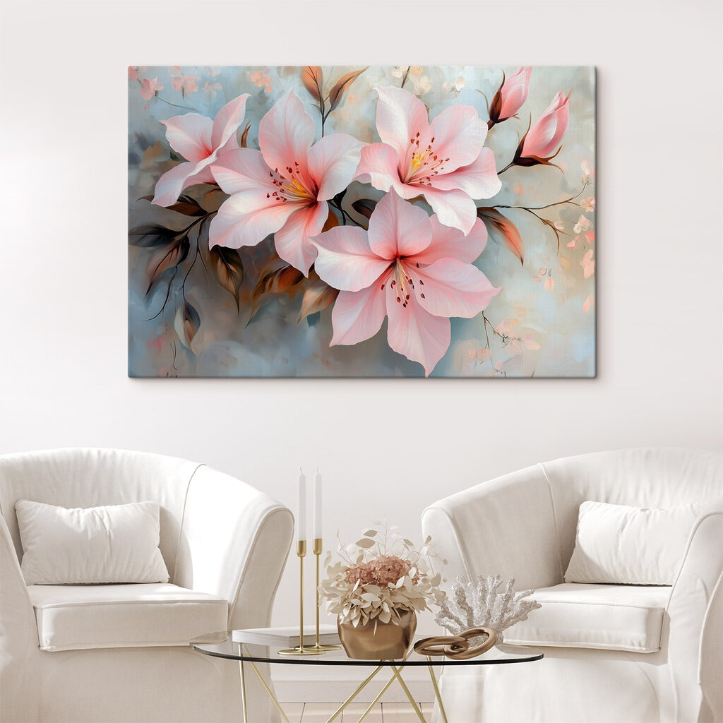 Fiori rosa su grigio — ambiente 1