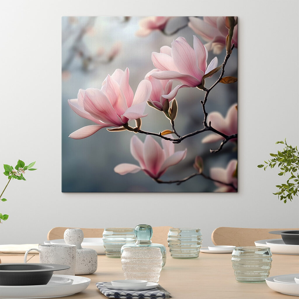 Magnolie in controluce rosa — ambiente 3