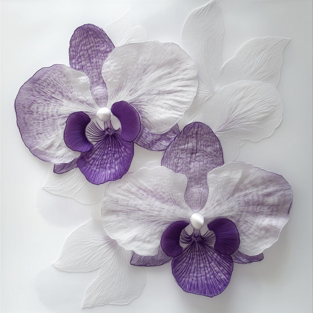 Orchidee con venature viola — design completo