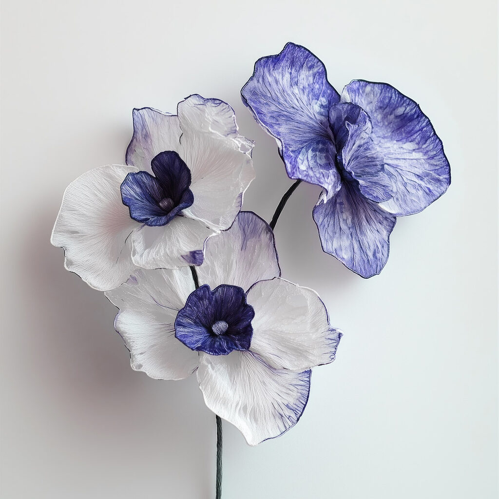 Orchidee con bordi blu — design completo