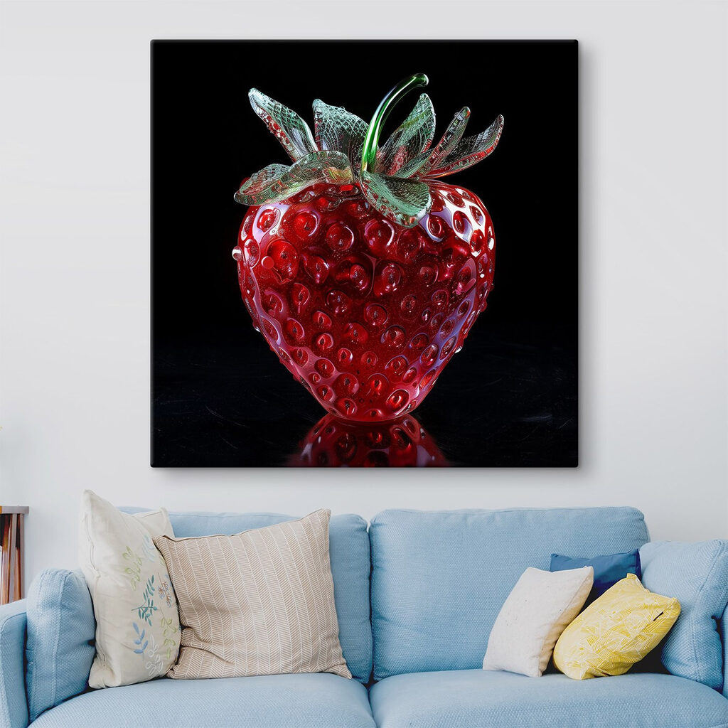 Fragola di luce intensa in un ambiente