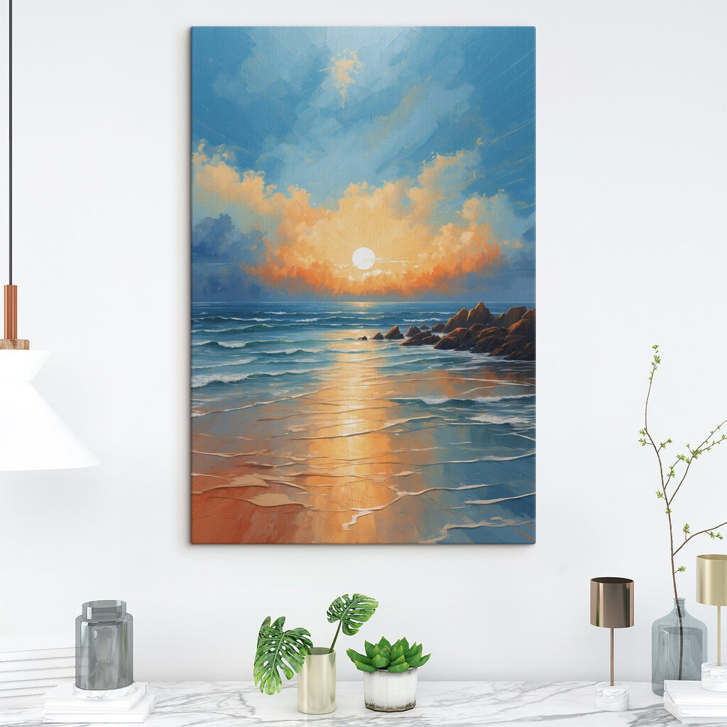 Tramonto sulla battigia turchese — ambiente 1