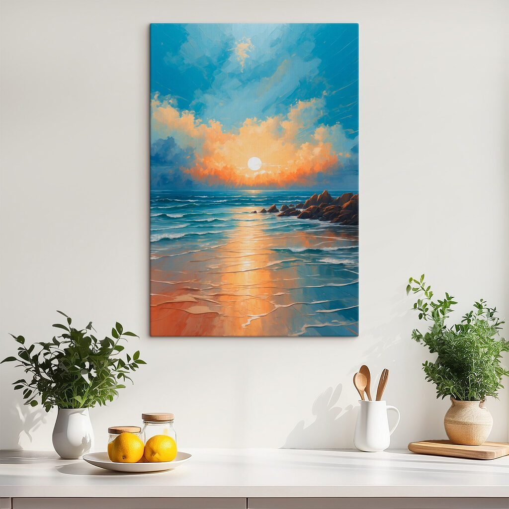 Tramonto sulla battigia turchese — ambiente 3