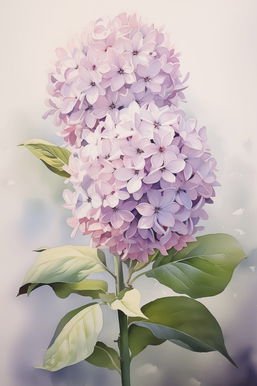 Due ortensie lilla — design completo