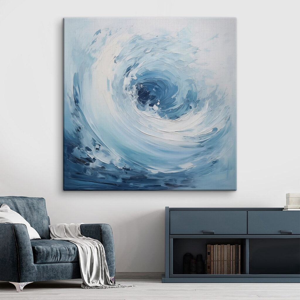 Vortice blu su bianco — ambiente 1