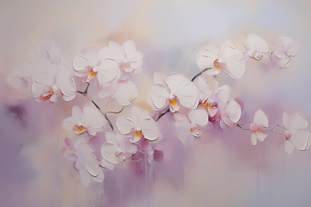 Orchidee in toni lilla — design completo