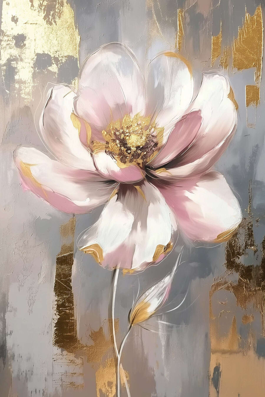 Fiore rosa e dorato — design completo